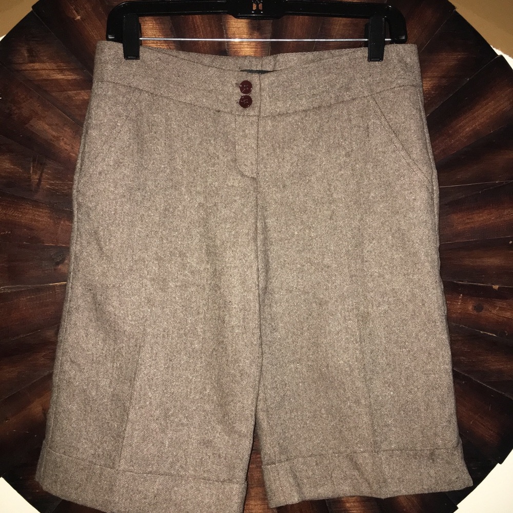 Rampage Brown wool tweed long shorts